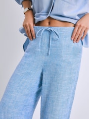 Chambray Blue - Suruali za Miguu za Pipa la Blend wa Kitani - Picha 6 kati ya 9