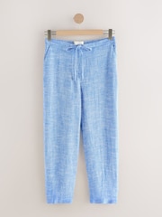 Chambray Blue - Suruali za Miguu za Pipa la Blend wa Kitani - Picha 7 kati ya 9