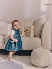 Denim Pinafore Baby Short Sleeve Bodysuit 2 Piece Set (0mths-2yrs) - Image 4 of 5