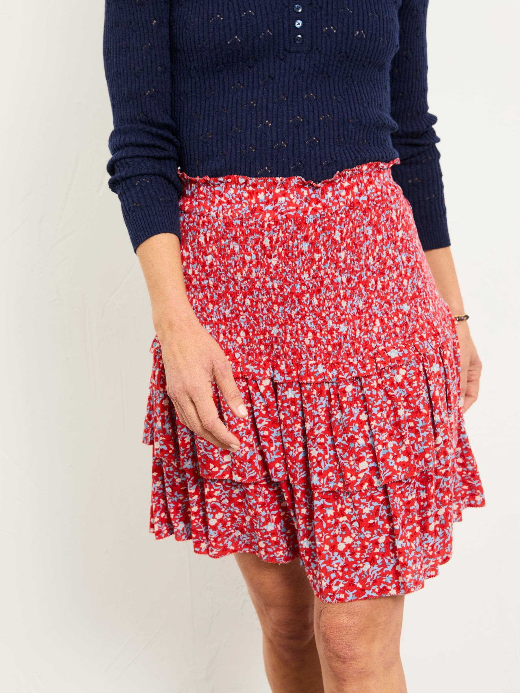 FatFace Maelle Red Surf Ditsy Skirt
