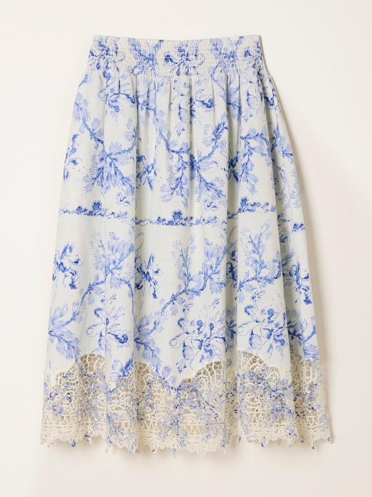 FatFace June Ivory Vintage Bloom Midi Skirt - Image 7 of 7