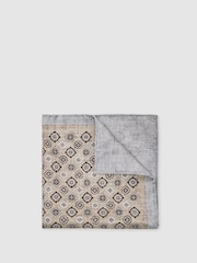 Reiss Oatmeal Melange Costanzo Pocket Square - Image 1 of 3