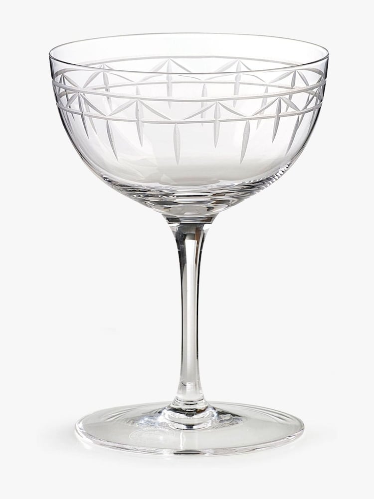Kew Gardens Set of 2 Clear Palmhouse Coupe Glasses - Image 2 of 5 Kew Gardens Set of 2 Clear Palmhouse Coupe Glasses - Image 2 of 5