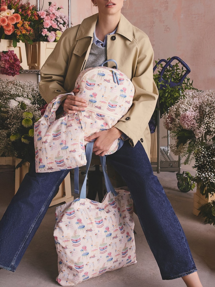 Cath Kidston Pink Fancy Dogs Print Large Book Bag - Image 1 of 7