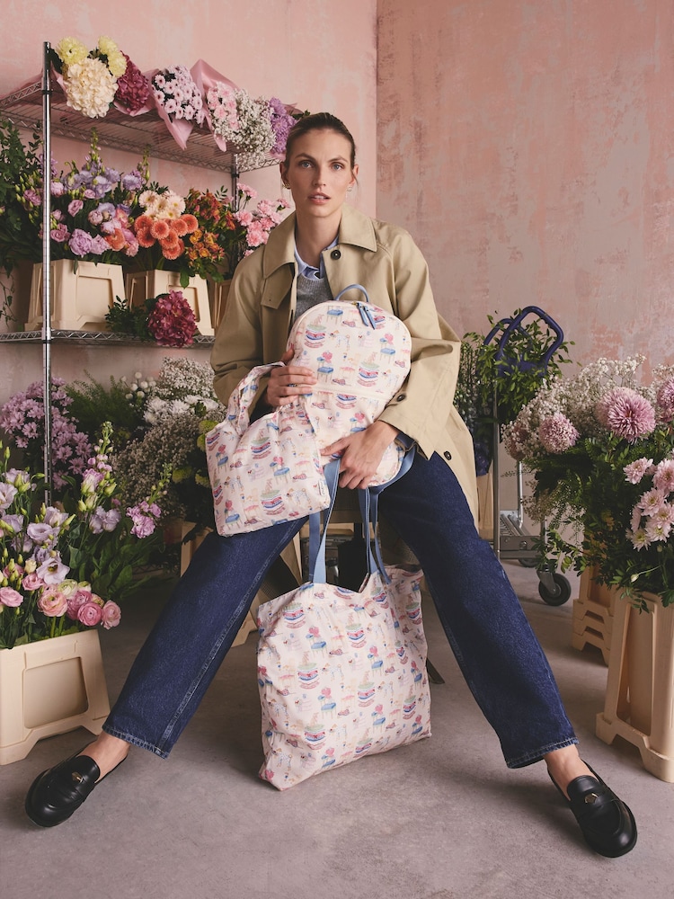 Cath Kidston Pink Fancy Dogs Print Large Book Bag - Image 2 of 7