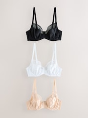 Negro/Blanco/Almendra Nude - Sosteń de copa completa sin relleno DD+ 3 Pack con soporte lateral - Imagen 7 de 12