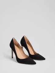 LK Bennett Black Fern New Suede Signature Courts - Image 2 of 4