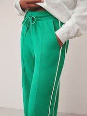 Bright Green Wide Leg Jersey Joggers With Side Stripe - Image 4 of 7
