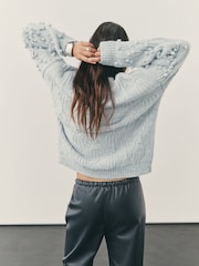 Nothing Ordinary Grey Knitted Bobble Jumper - Image 4 of 9