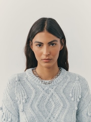 Nothing Ordinary Grey Knitted Bobble Jumper - Image 5 of 9