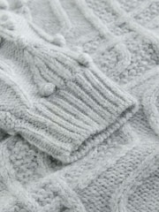 Nothing Ordinary Grey Knitted Bobble Jumper - Image 8 of 9