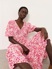 FatFace Multi Confetti Floral Milly Midi Dress - Image 3 of 6