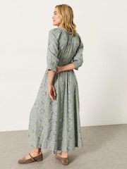 FatFace Camille Green Dot Floral Dress - Image 2 of 6