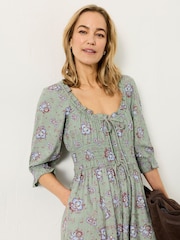 FatFace Camille Green Dot Floral Dress - Image 3 of 6