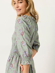 FatFace Camille Green Dot Floral Dress - Image 5 of 6