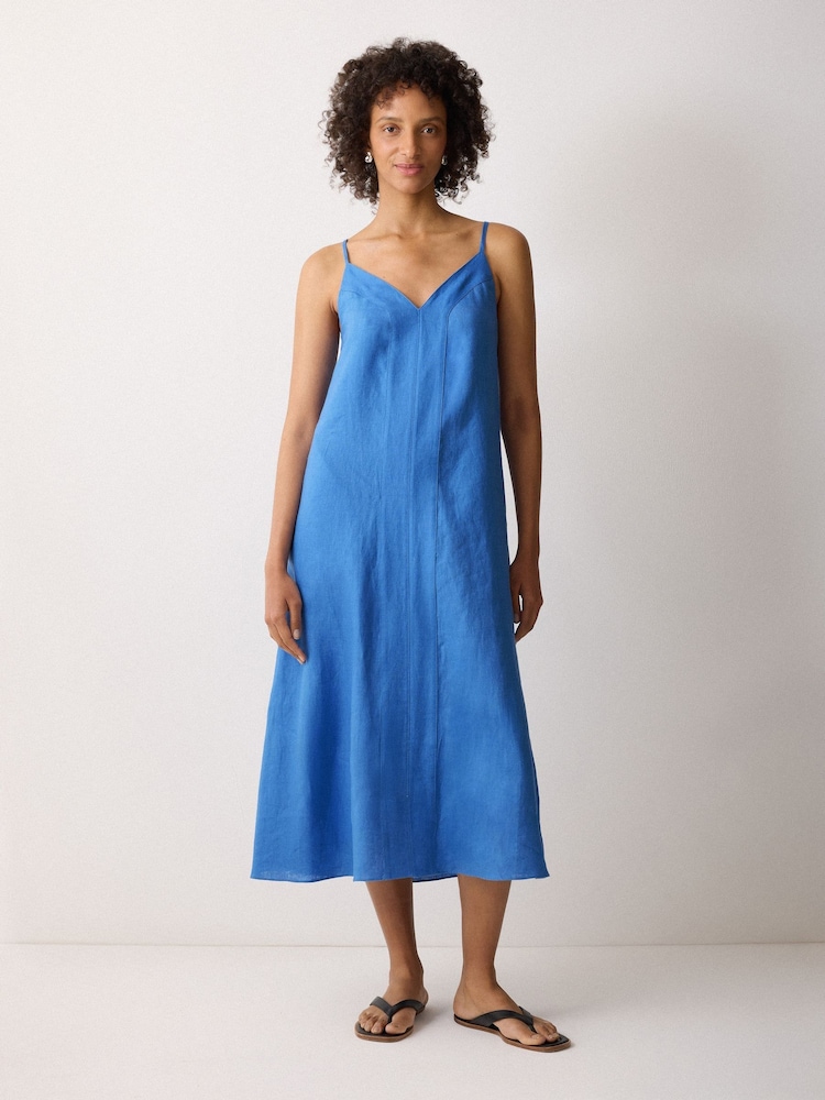 Jigsaw Blue Linen Beach Sundress - Image 2 of 6 Jigsaw Blue Linen Beach Sundress - Image 2 of 6