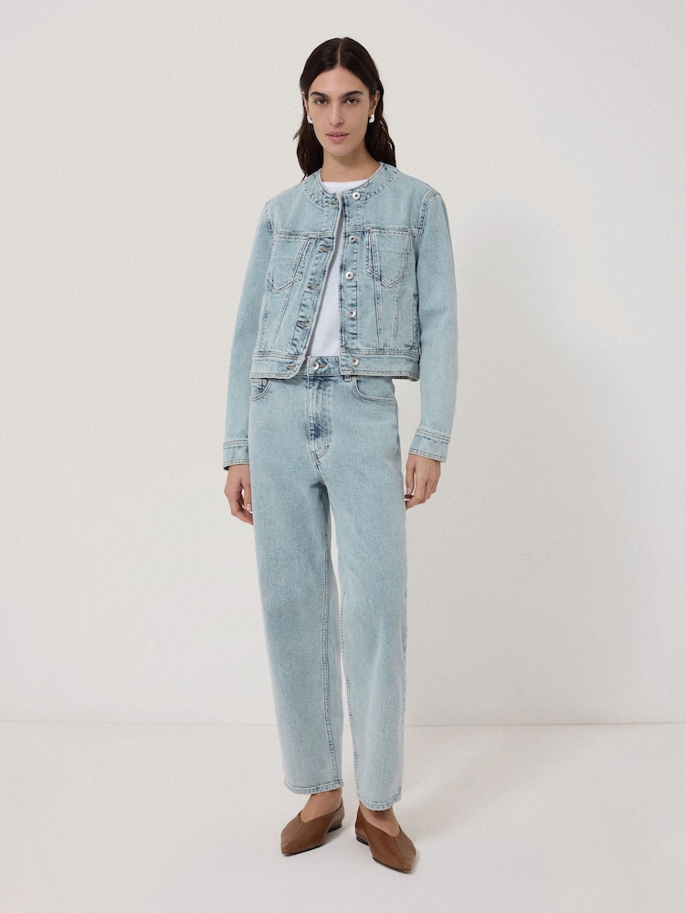 Jigsaw Blue Gwen Denim Collarless Jacket - Image 2 of 6