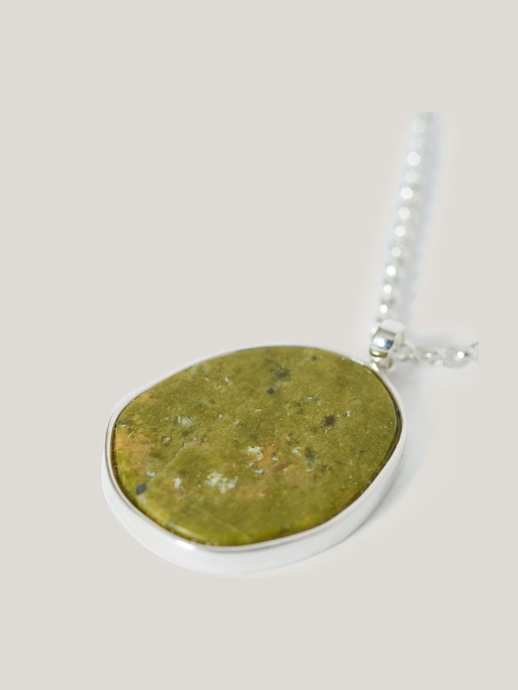 Jigsaw Green Jasper Pendant Necklace - Image 2 of 4