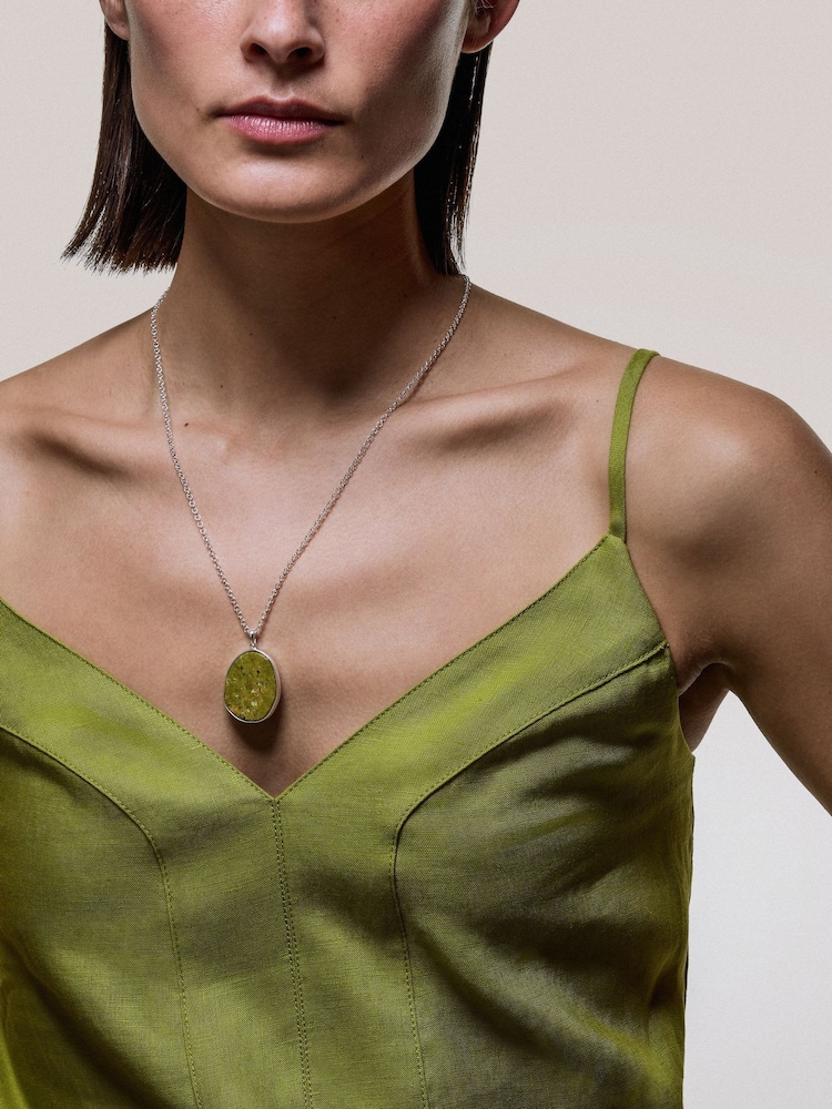 Jigsaw Green Jasper Pendant Necklace - Image 4 of 4