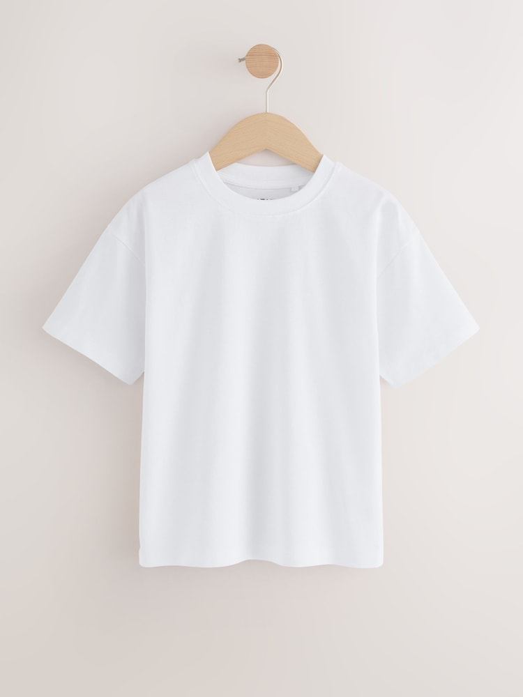 White Relaxed Fit Short Sleeve T-Shirts 3 Pack (3-16yrs) - Image 2 of 7 White Relaxed Fit Short Sleeve T-Shirts 3 Pack (3-16yrs) - Image 2 of 7