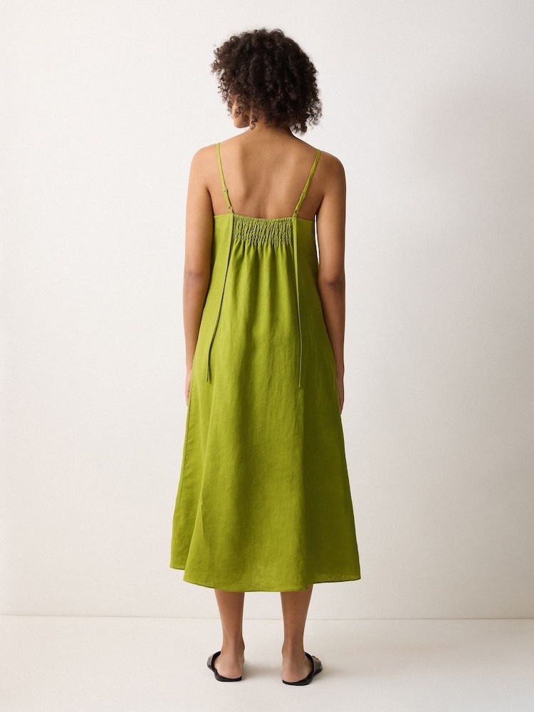 Jigsaw Green Linen Beach Sundress - Image 2 of 6