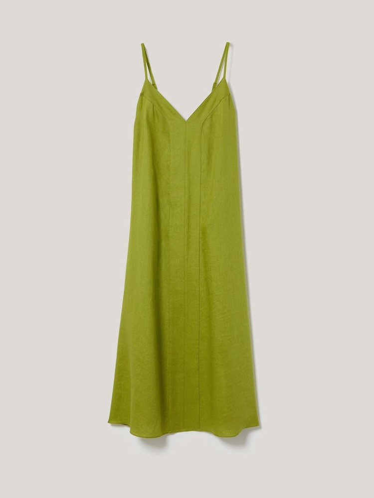 Jigsaw Green Linen Beach Sundress - Image 6 of 6 Jigsaw Green Linen Beach Sundress - Image 6 of 6