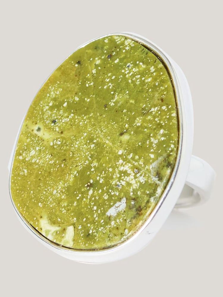 Jigsaw Green Jasper Disc Ring - Image 4 of 4