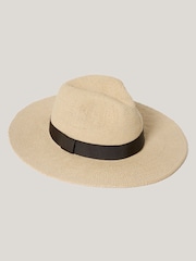 Jigsaw Natural Straw Fedora Hat - Image 1 of 4