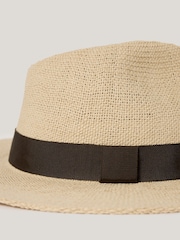 Jigsaw Natural Straw Fedora Hat - Image 3 of 4