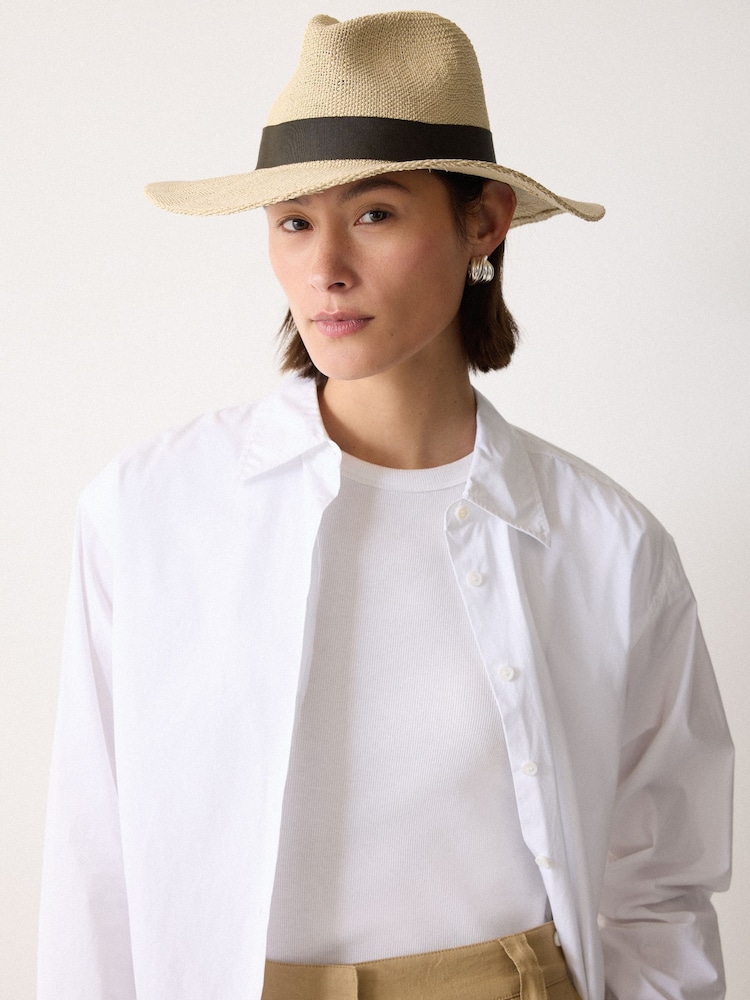 Jigsaw Natural Straw Fedora Hat - Image 4 of 4