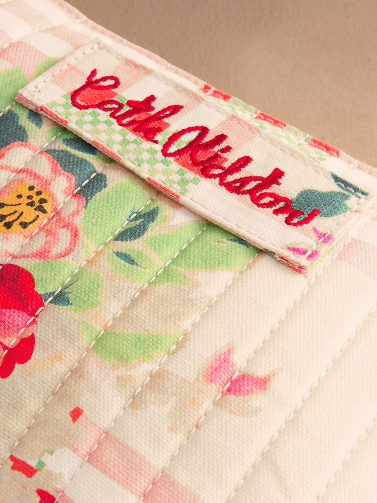Cath Kidston Cream Floral and Check Print Zip Pouch - Image 2 of 3
