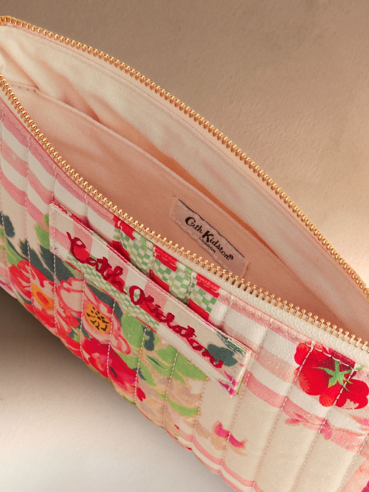 Cath Kidston Cream Floral and Check Print Zip Pouch - Image 3 of 3