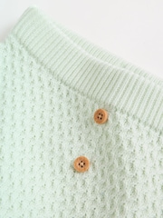 Sage Green Crochet Animal Knitted Cardigan and Legging Baby Set (0mths-2yrs) - Image 12 of 14