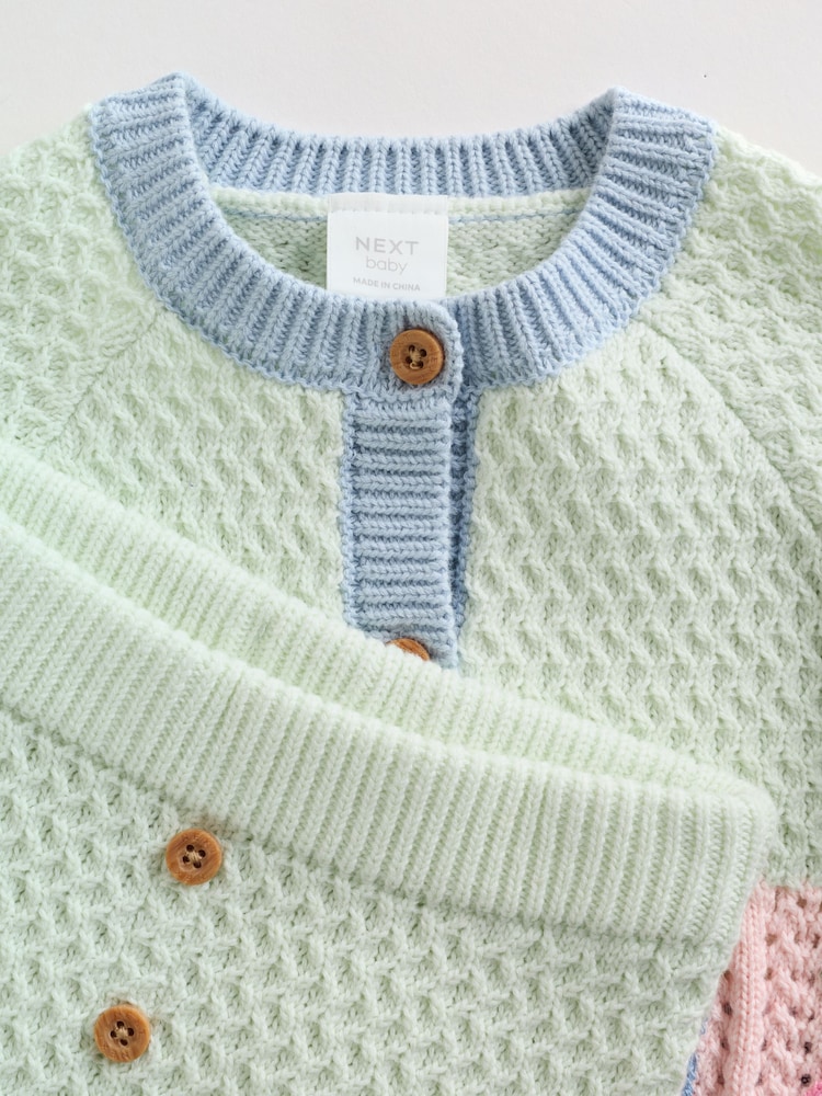 Sage Green Crochet Animal Knitted Cardigan and Legging Baby Set (0mths-2yrs) - Image 14 of 14