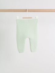 Sage Green Crochet Animal Knitted Cardigan and Legging Baby Set (0mths-2yrs) - Image 3 of 14