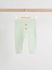 Sage Green Crochet Animal Knitted Cardigan and Legging Baby Set (0mths-2yrs) - Image 5 of 14