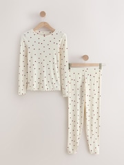 Cream/Red Heart Print ThermoGen Lightweight Thermal Long Sleeve Set - Image 1 of 4