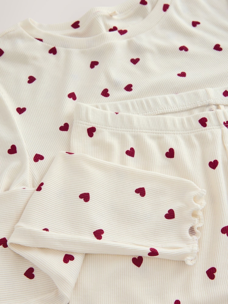 Cream/Red Heart Print - ThermoGen Lightweight Thermal Long Sleeve Set - Bild 3 von 3 Cream/Red Heart Print - ThermoGen Lightweight Thermal Long Sleeve Set - Bild 3 von 3