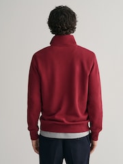 GANT Red Shield Logo Half Zip Sweatshirt - Image 2 of 7