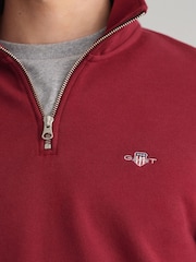 GANT Red Shield Logo Half Zip Sweatshirt - Image 4 of 7