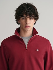 GANT Red Shield Logo Half Zip Sweatshirt - Image 5 of 7