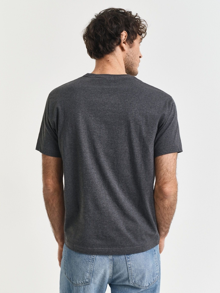 Cinza claro - Camiseta com logotipo do escudo GANT - Imagem 2 de 4
