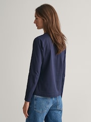 GANT Light Blue Shield Logo Long Sleeve T-Shirt - Image 2 of 5