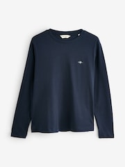 GANT Light Blue Shield Logo Long Sleeve T-Shirt - Image 5 of 5