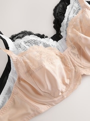 Black/White/Almond Nude DD+ Non Pad Full Cup Bras 3 Pack - Image 11 of 12