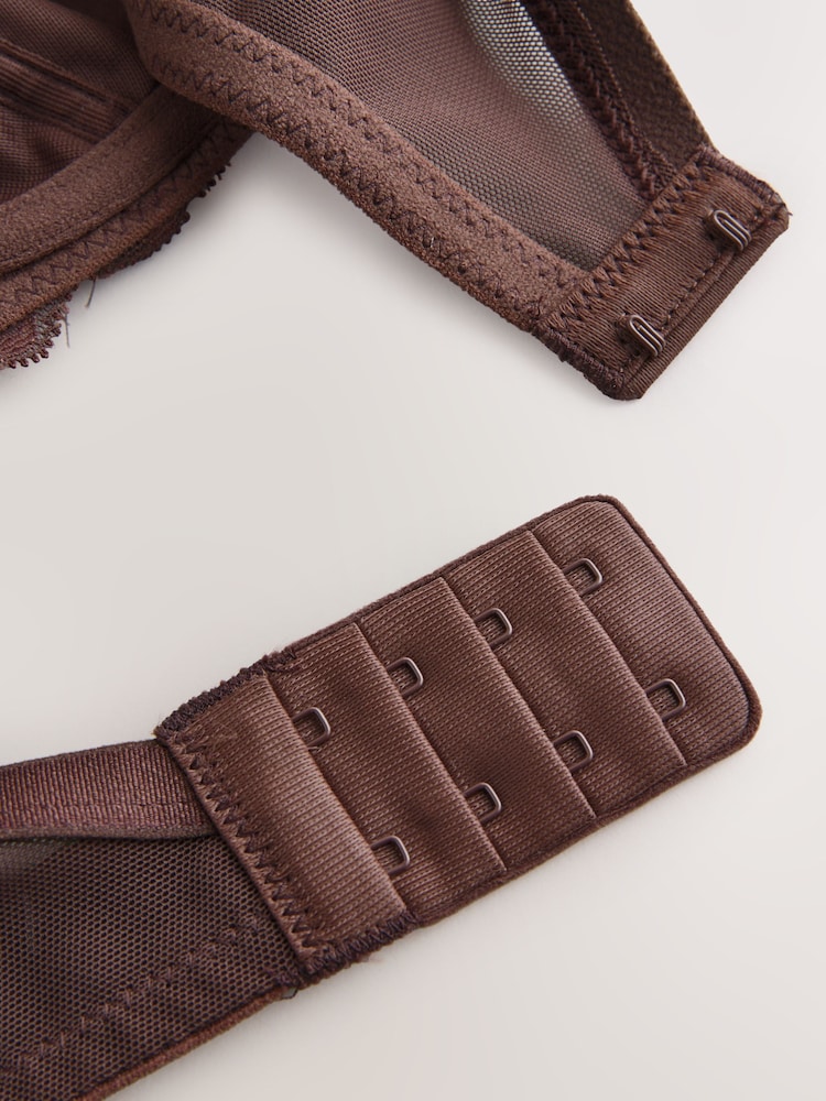 Black/White/Chocolate Nude DD+ Non Pad Full Cup Bras with Side Support 3 Pack - Image 6 of 6