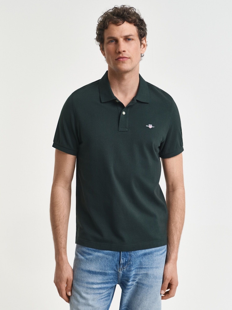 GANT Light Green Regular Shield Polo Shirt - Image 1 of 4 GANT Light Green Regular Shield Polo Shirt - Image 1 of 4