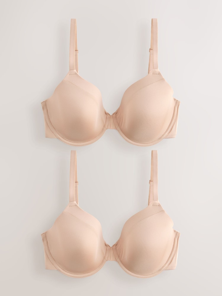 Almond Nude Full Cup A-E Smoothing Ultimate Comfort Bras 2 Pack - Image 1 of 4