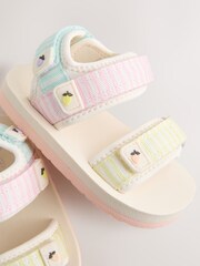 Multi Pastel Stripe Trekker Sandals - Image 3 of 5