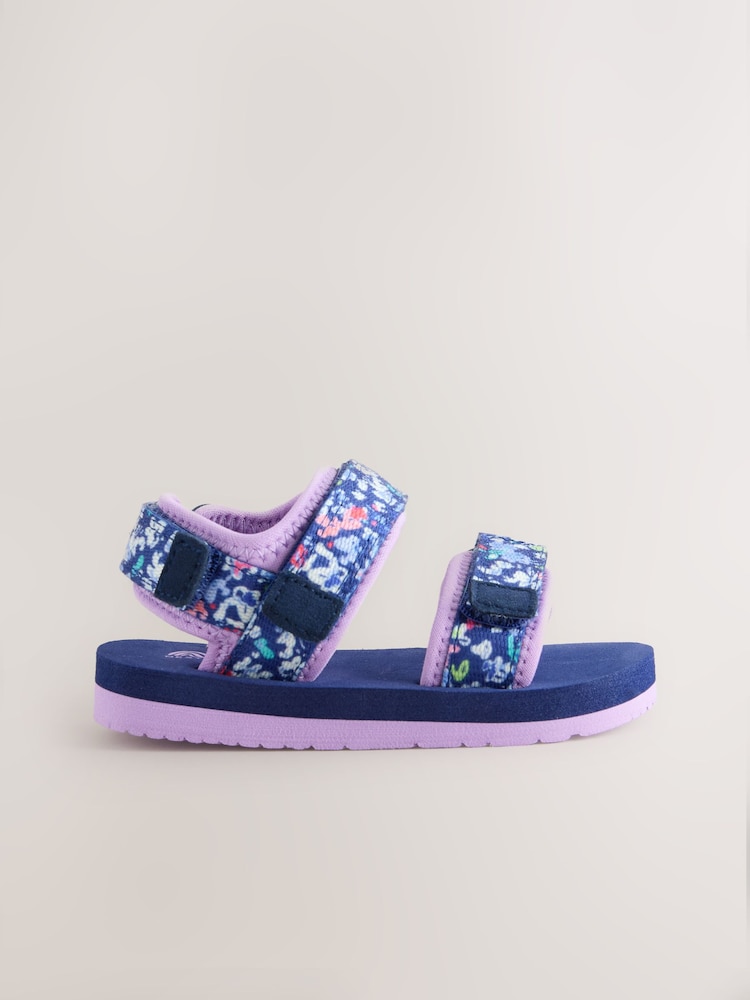 Navy Floral Trekker Sandals - Image 2 of 5 Navy Floral Trekker Sandals - Image 2 of 5